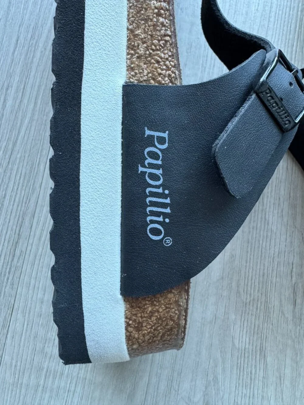 ✨ Papillio Gizeh Platform Birko-Flor – Black & White | Size 39 / US 8–8.5 – New